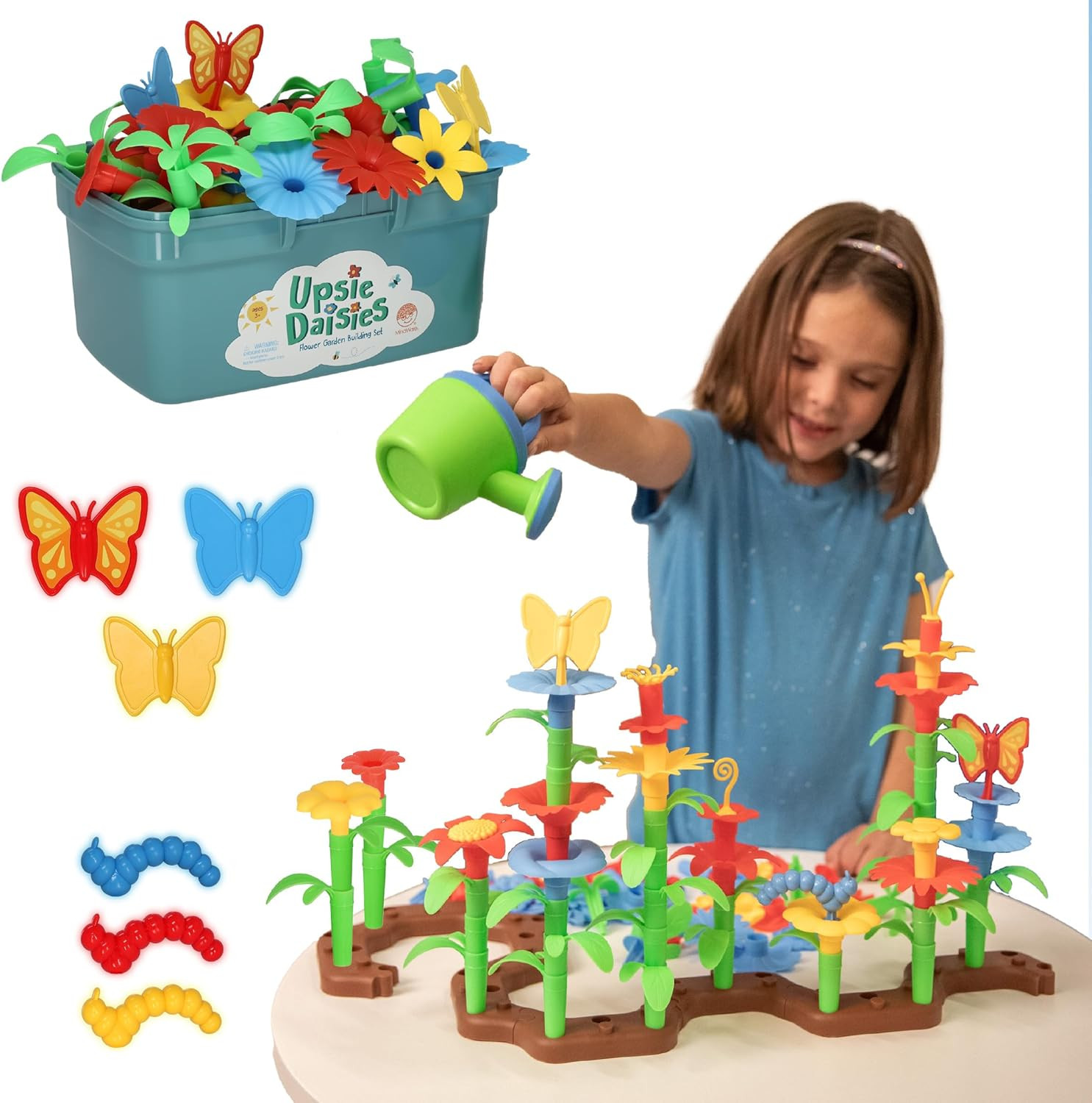 MindWare Upsie Daisies Flower Garden Building Toy Set - Educational Flower Garden Building Toys f... | Amazon (US)