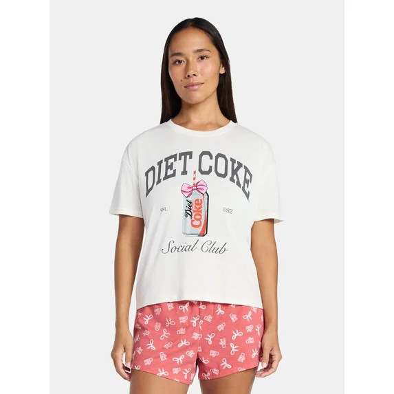 Diet Coke Women's and Women's Plus Sleep Tee and Shorts Pajama Set from Grayson Social, 2-Piece, ... | Walmart (US)
