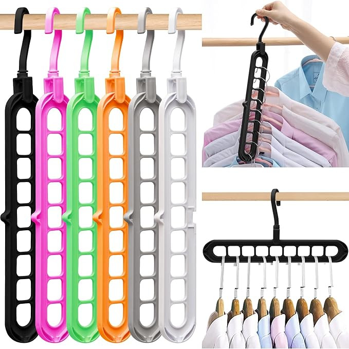 Closet Organizers and Storage,6 Pack Sturdy Closet Organizer Hangers,College Dorm Room Essentials... | Amazon (US)