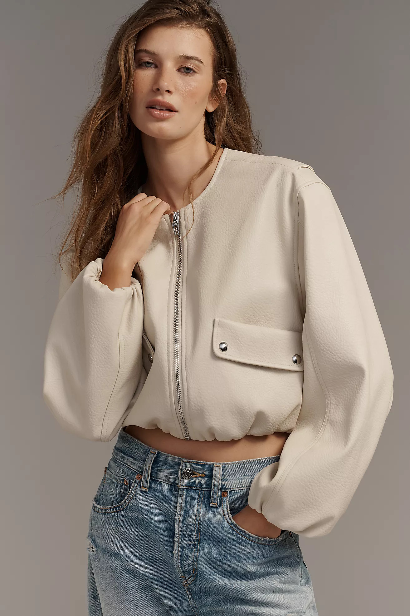 BLANKNYC Faux Leather Bomber Jacket | Anthropologie (US)