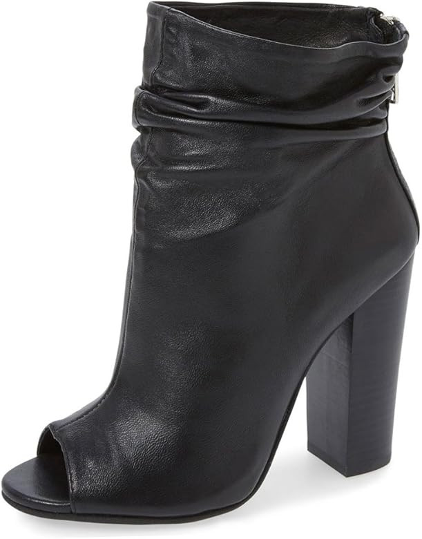 FSJ Women Stylish Peep Toe Slouch Ankle Boots Chunky Stacked Heels Party Prom Nightclub Evening W... | Amazon (US)