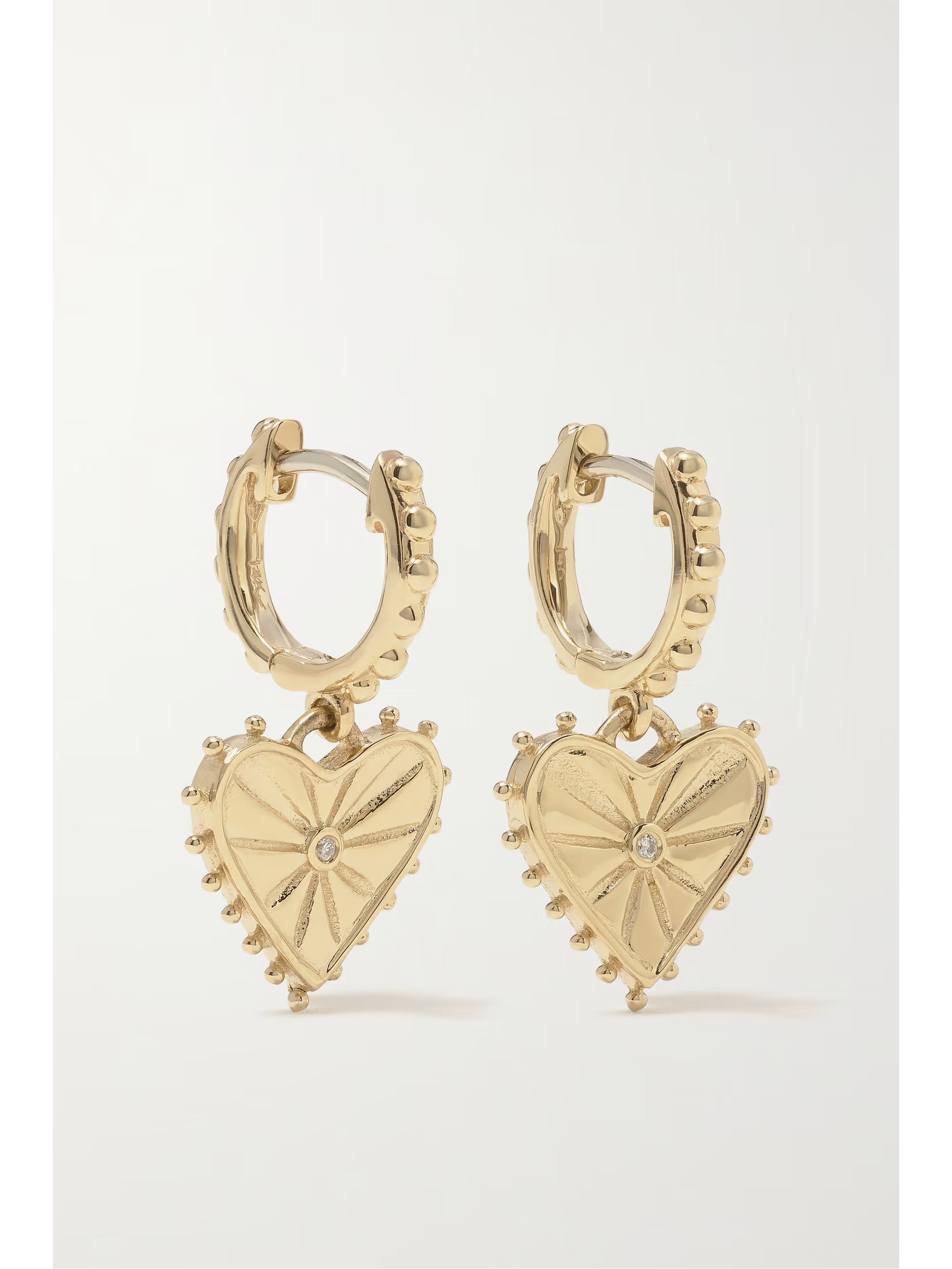 Agape 14-karat gold diamond hoop earrings | NET-A-PORTER (US)