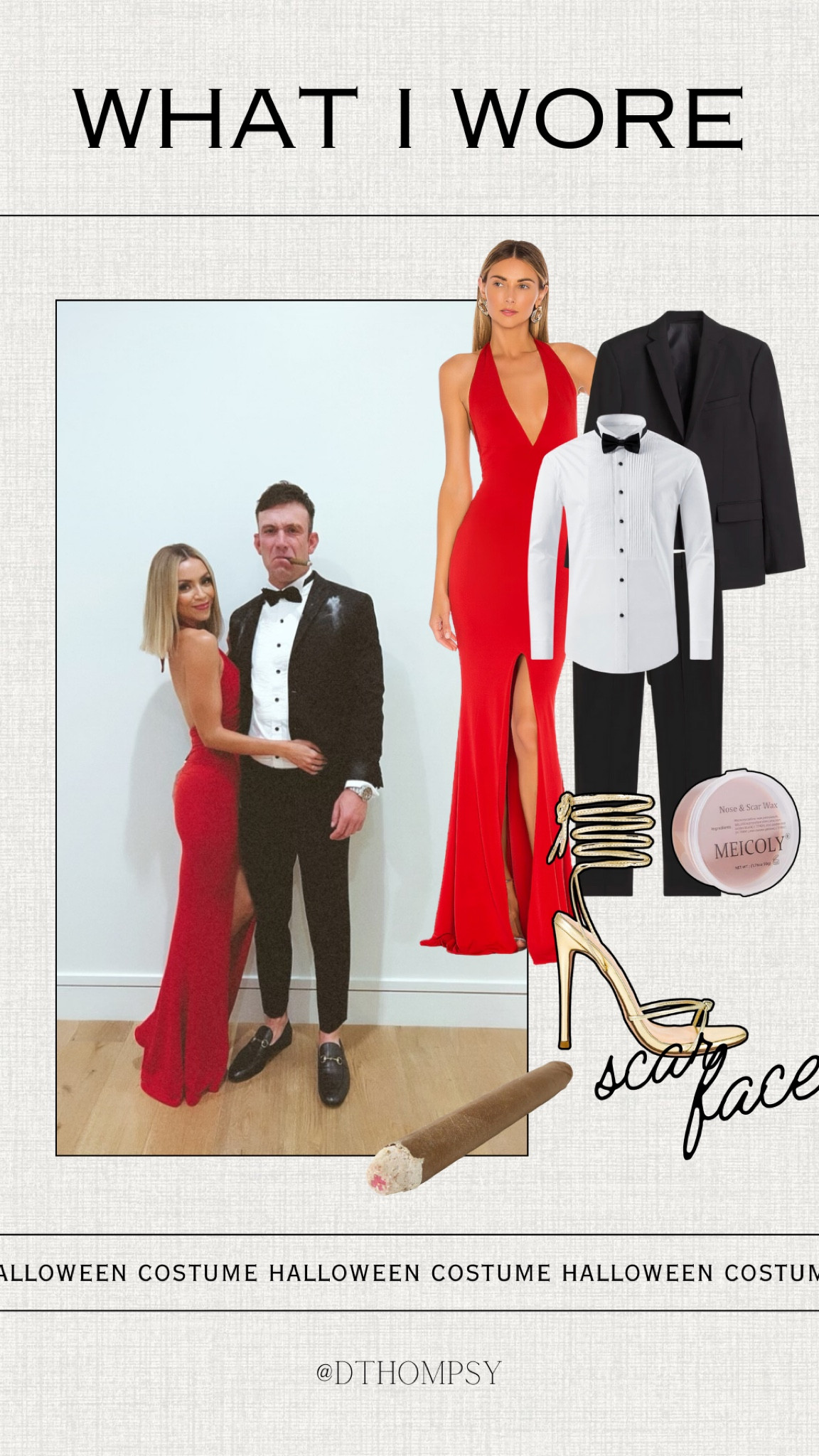 What I Wore 

Revolve. Amazon. Halloween. Scarface. Scar. Couple Costume. Movie. Sale. 

#LTKHalloween