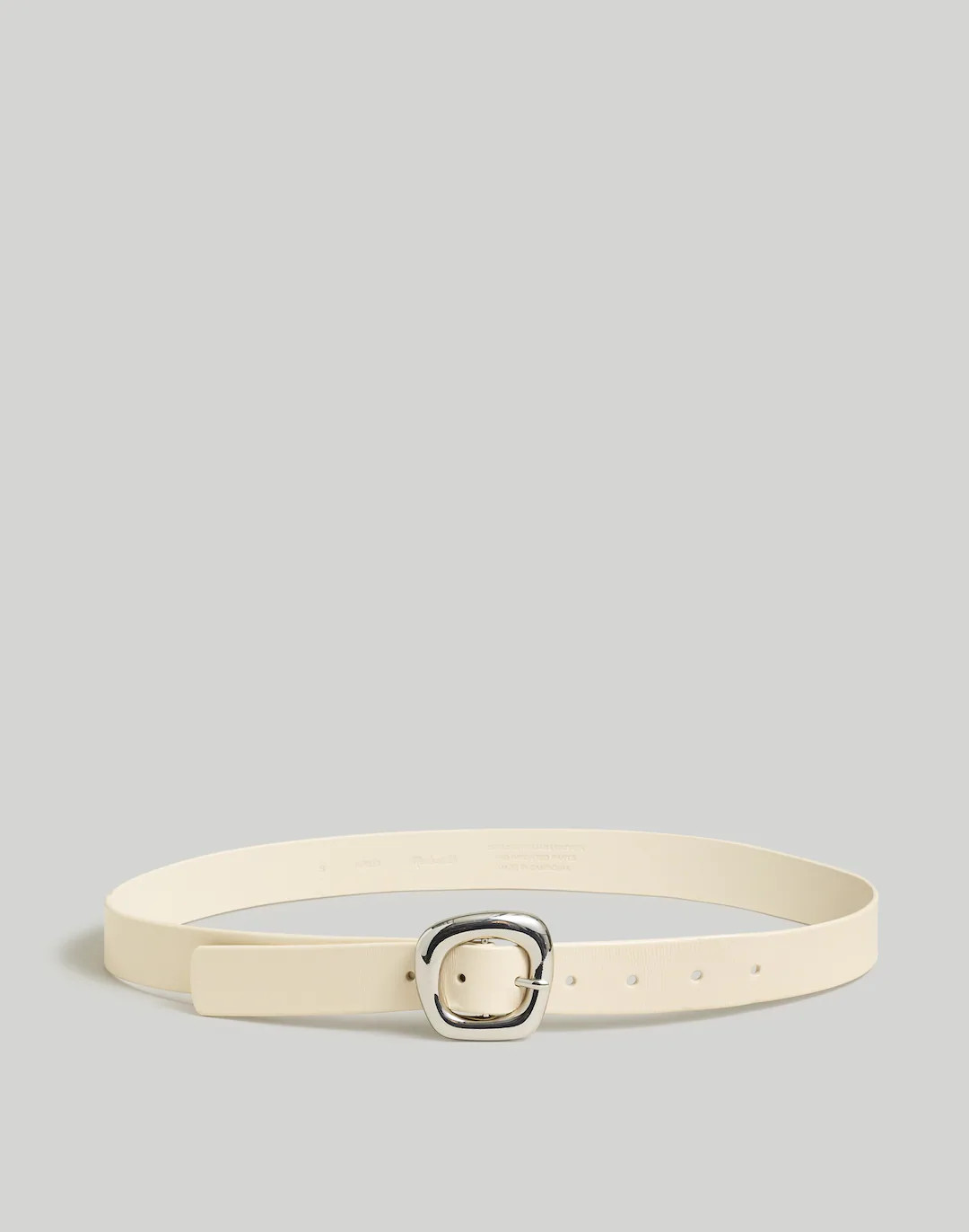 Puffed-Buckle Leather Belt | Madewell