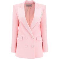 Hebe Studio Bianca Blazer In Coral Cady And Satin | Stylemyle (US)