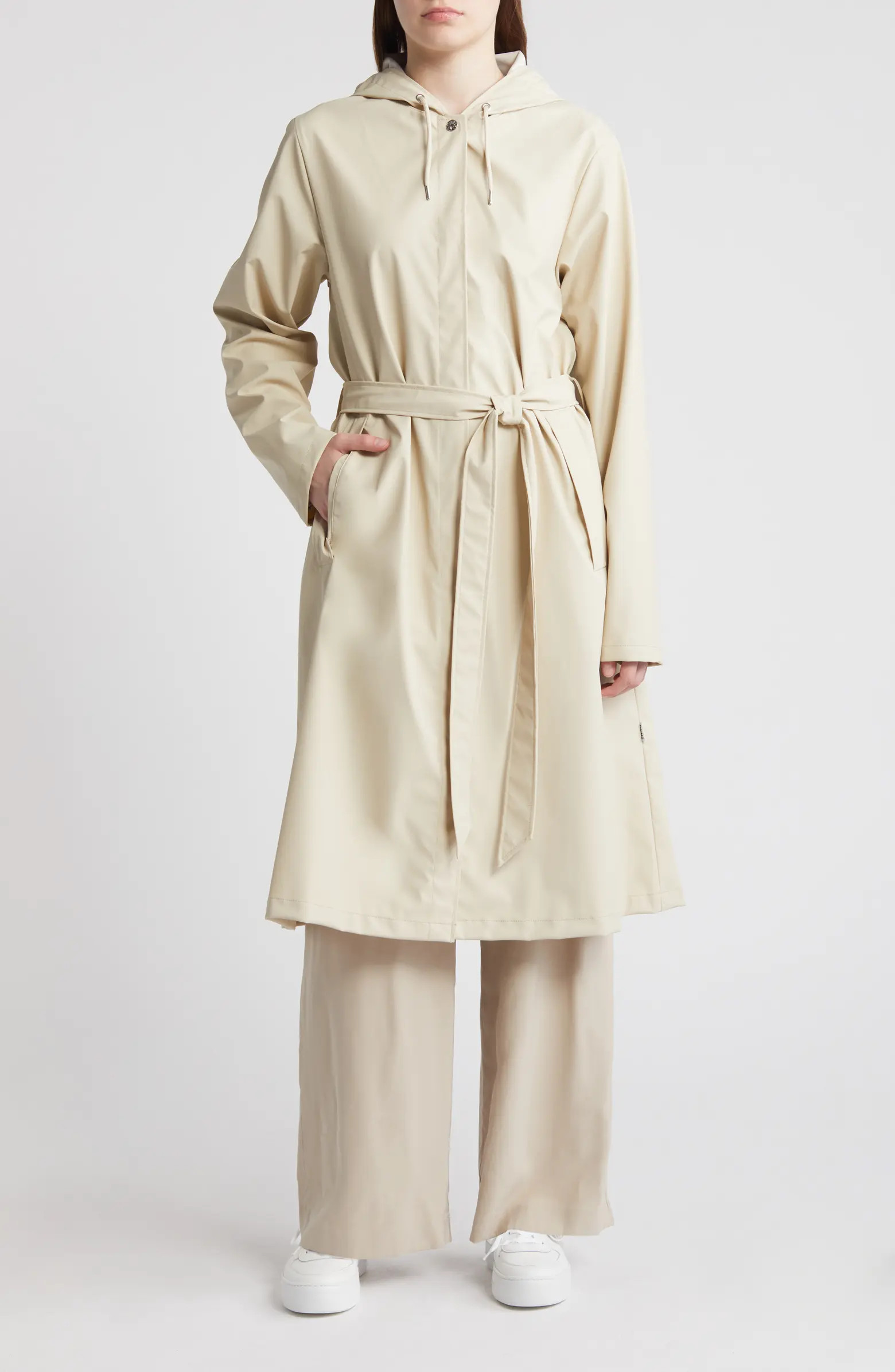 Rains Waterproof A-Line Long Raincoat | Nordstrom | Nordstrom