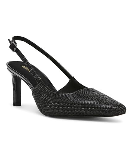 Anne Klein Women's Slingback Kitten Heel Rosel-C, Black Crystal, 8.5 | Amazon (US)