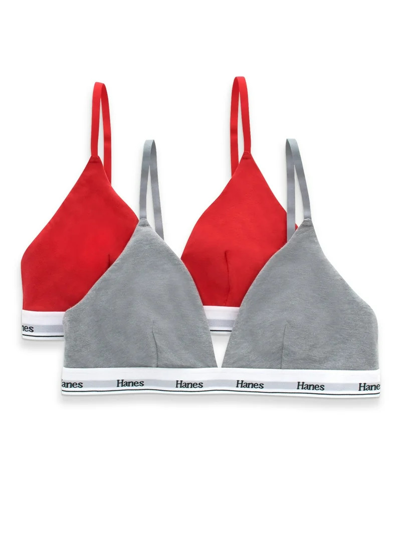 Hanes Originals Women's Stretch Triangle Bra, 2-Pack | Walmart (US)