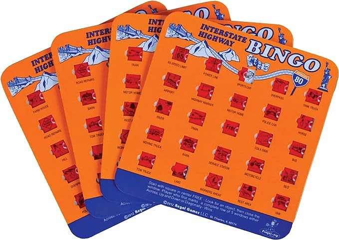 Regal Games Finger-Tip Shutter Bingo Cards with Sliding Windows - Interstate Highway Game Set - T... | Amazon (US)