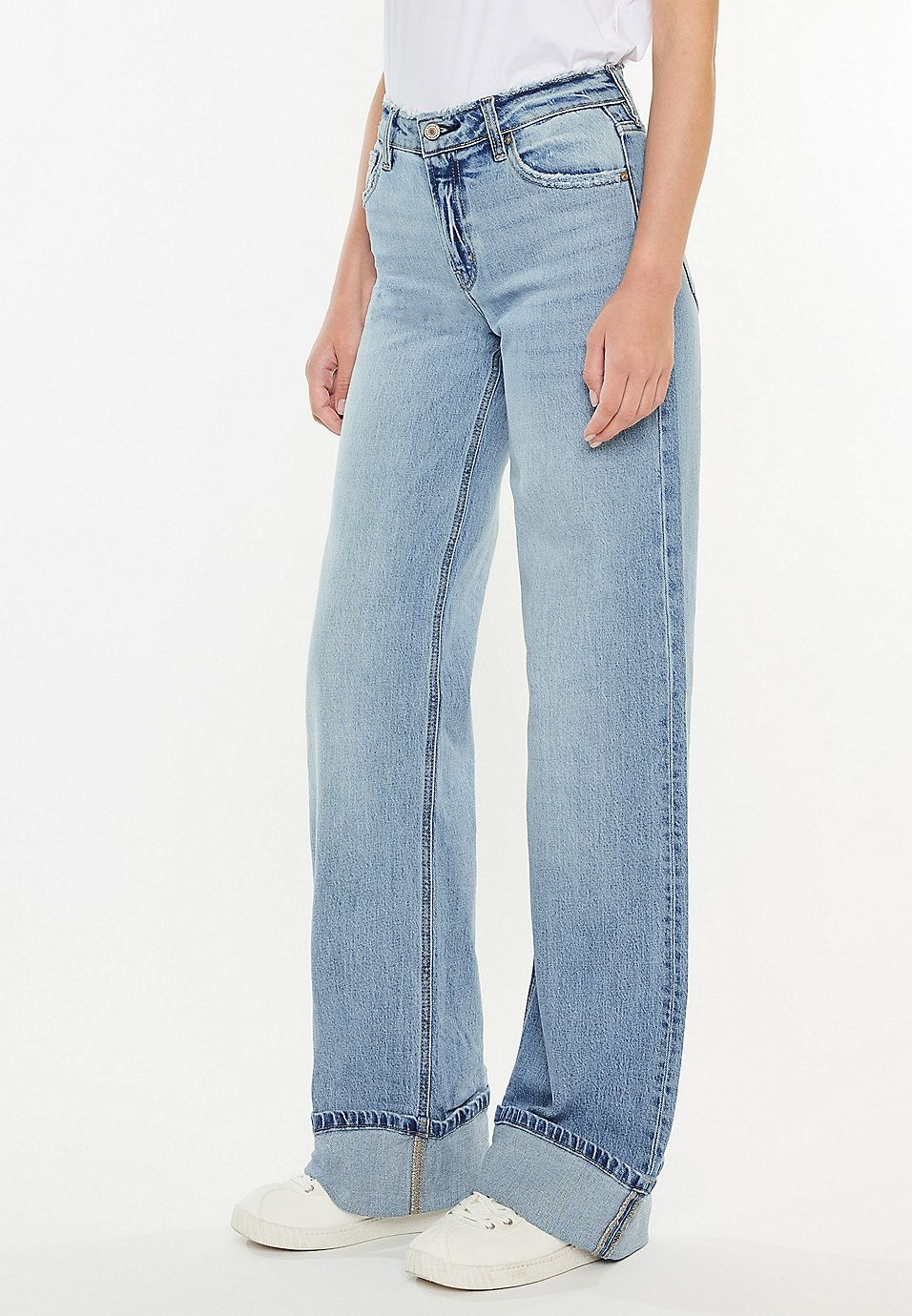 KanCan™ High Rise Cuffed Wide Leg Jean | Maurices