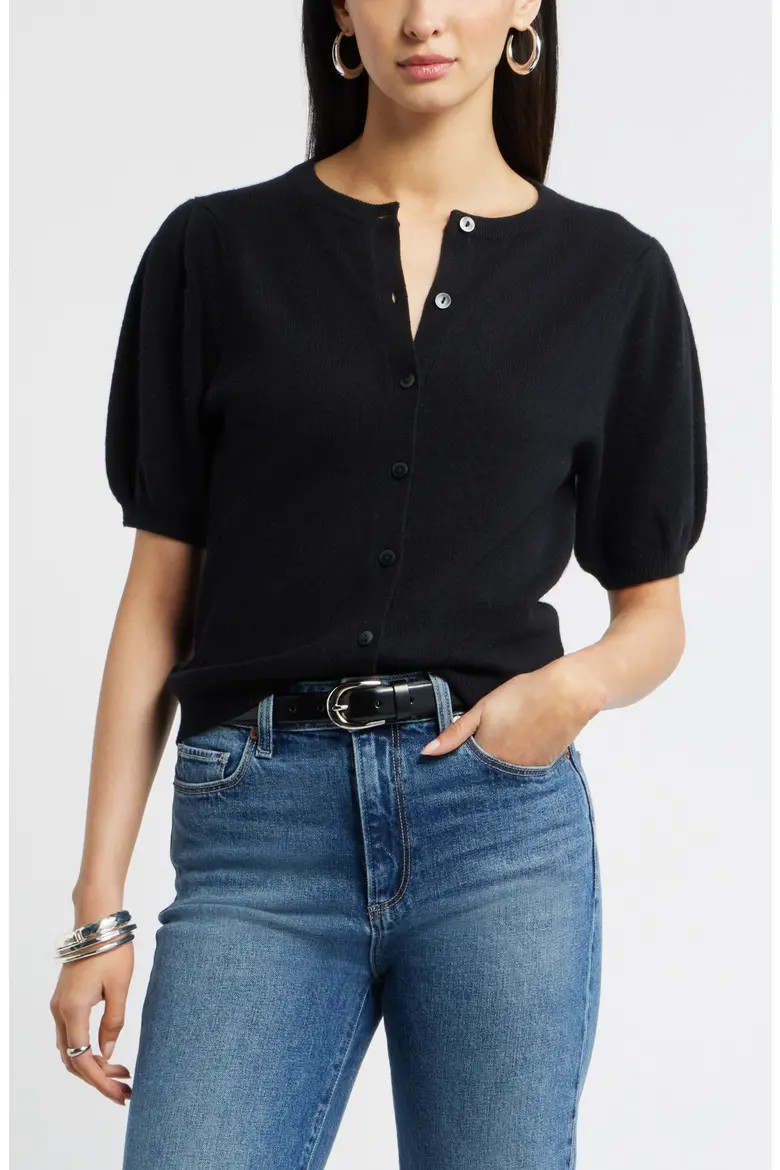 Puff Sleeve Cashmere Cardigan (Women) | Nordstrom | Nordstrom