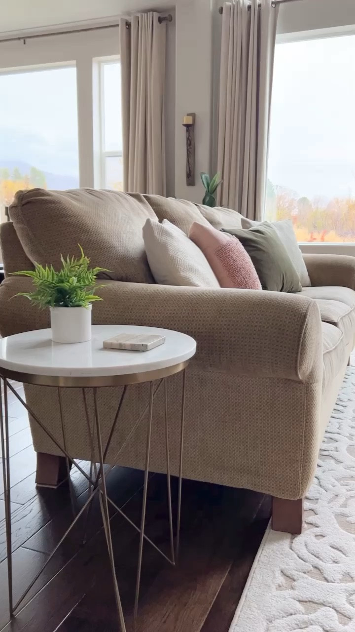 Shop this Target look! 

Marble and brass side table | blush pink and sage green pillows | faux plant

#LTKVideo #LTKhome #LTKfindsunder100