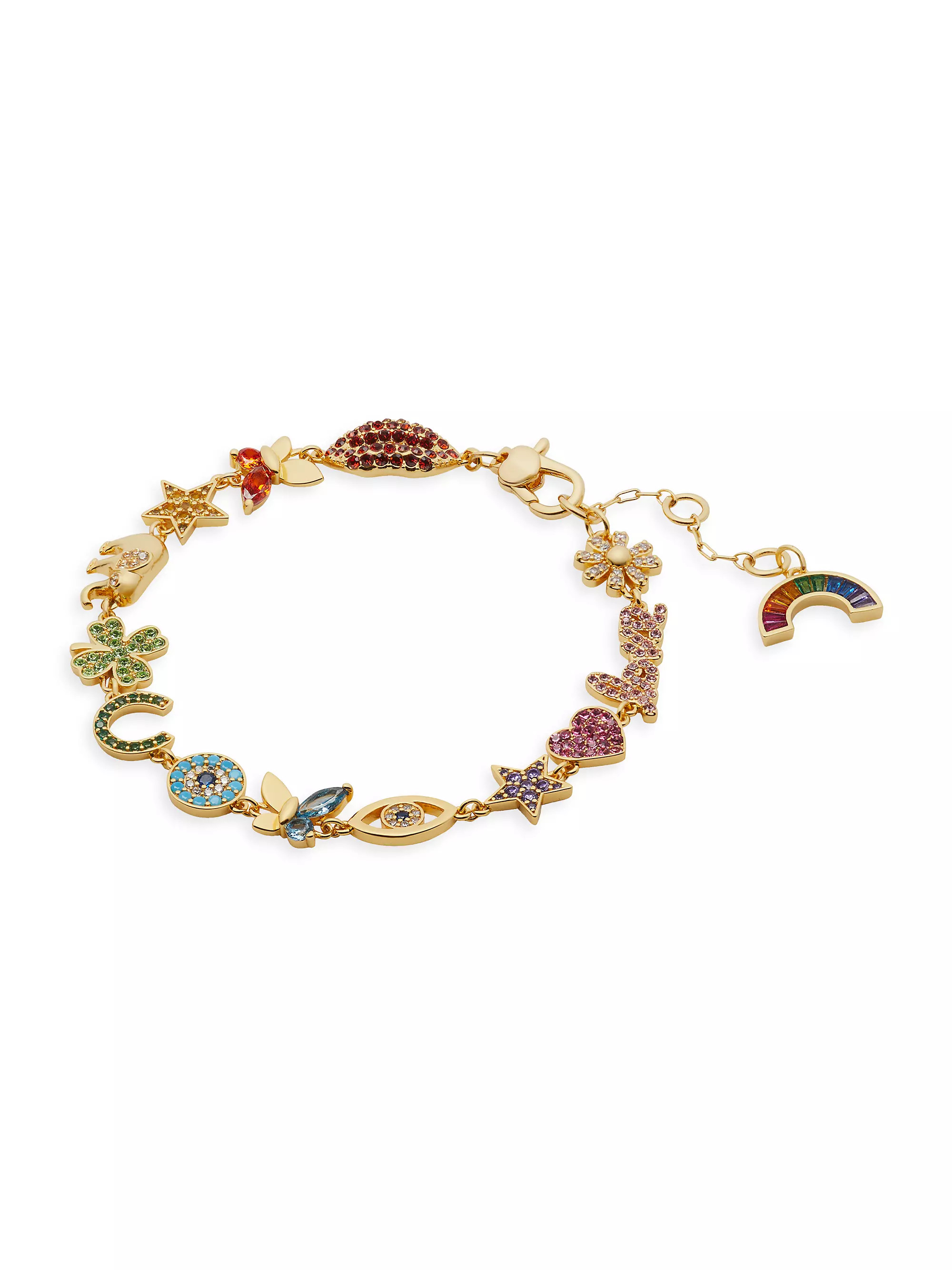 Goldtone & Crystal Mixed-Motif Bracelet | Saks Fifth Avenue