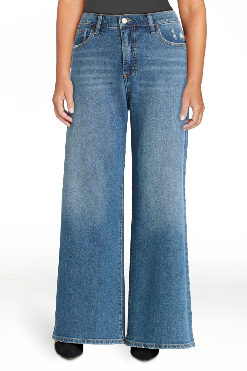 Scoop Women’s and Women’s Plus Baggy Wide Leg Jeans, Sizes 0-26 - Walmart.com | Walmart (US)