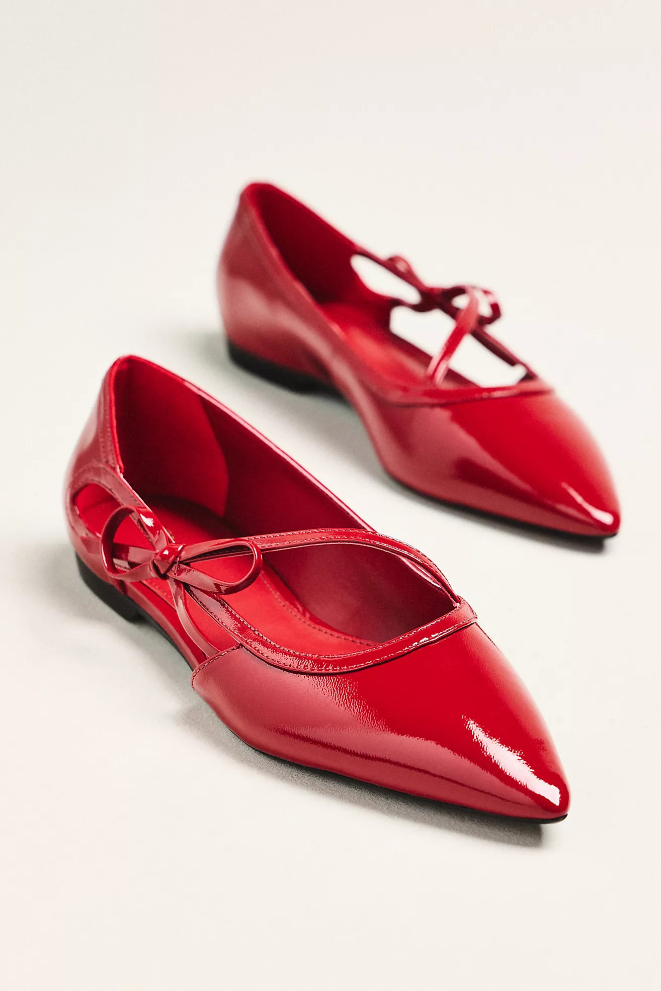 Maeve Pointed-Toe Side-Strap Bow Flats | Anthropologie (US)