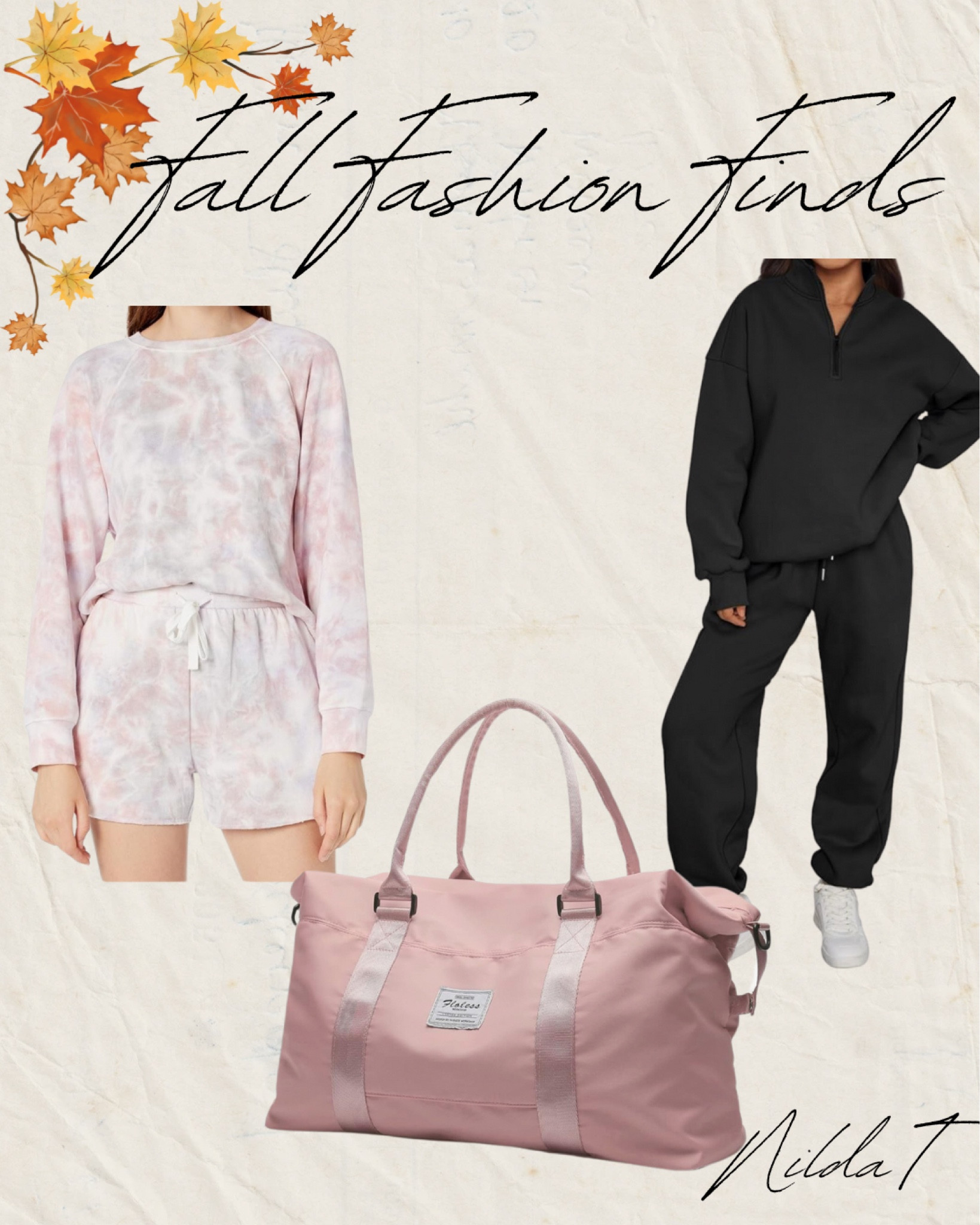 🍁 Ladies Fall Fashion Finds 🍁 #loungewear #sweatpants #joggers #dufflebag #packingbag #pinkbag #fallfinds #fallsales #falldeals 