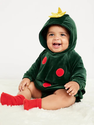 Unisex Holiday Tree Costume Hooded One-Piece Romper for Baby | Old Navy (US)