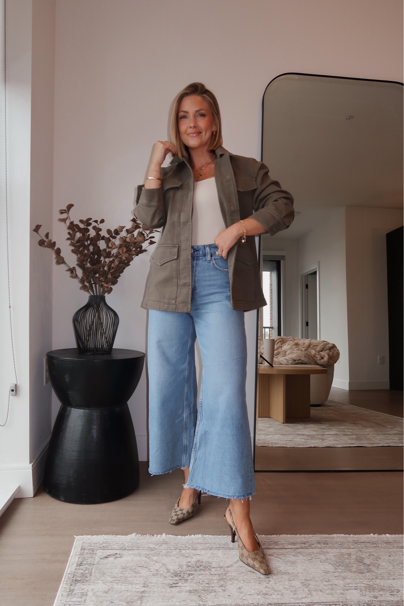 XS Abercrombie utility jacket / XS bodysuit / 25 Short jeans

#LTKFindsUnder50 #LTKSaleAlert #LTKStyleTip