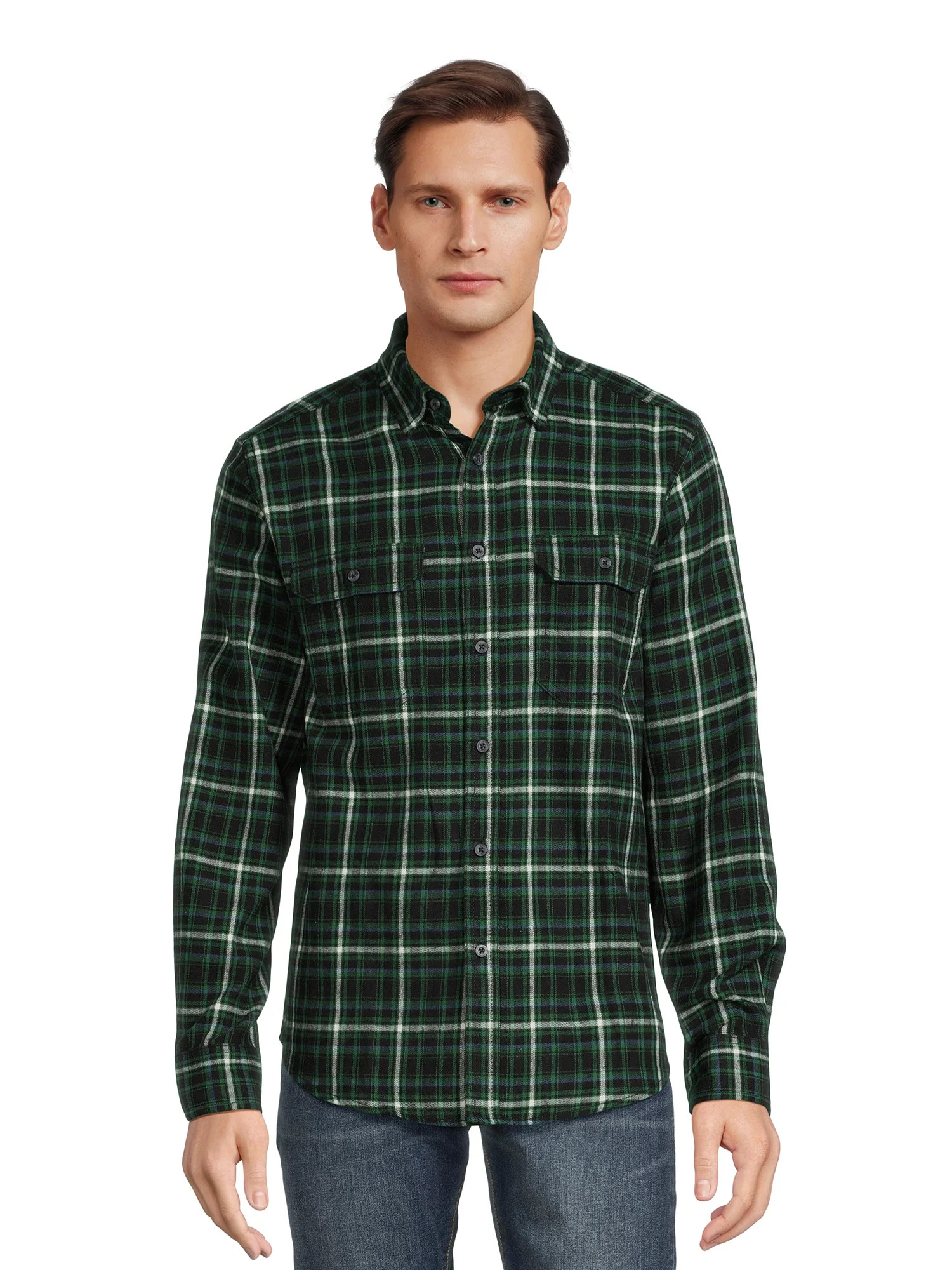 George Men's Long Sleeve Flannel Shirt | Walmart (US)