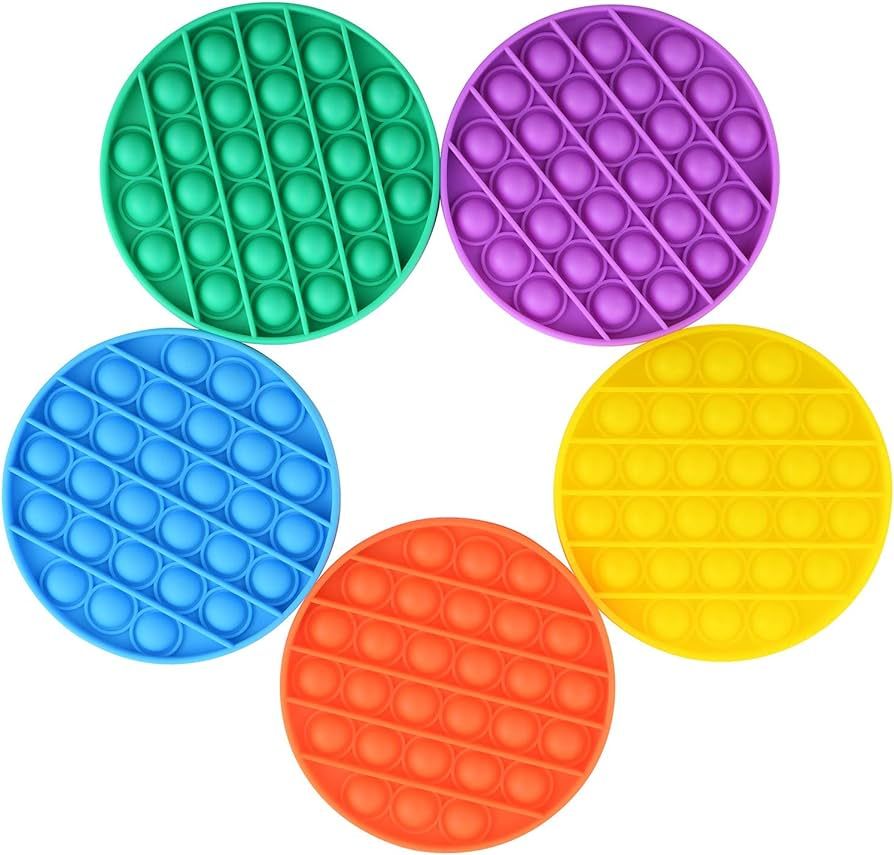 Mirenlife 5 Packs Pop Sensory Fidget Toys, Push Bubble Fidget Sensory Toys, Silicone Pressure Rel... | Amazon (US)