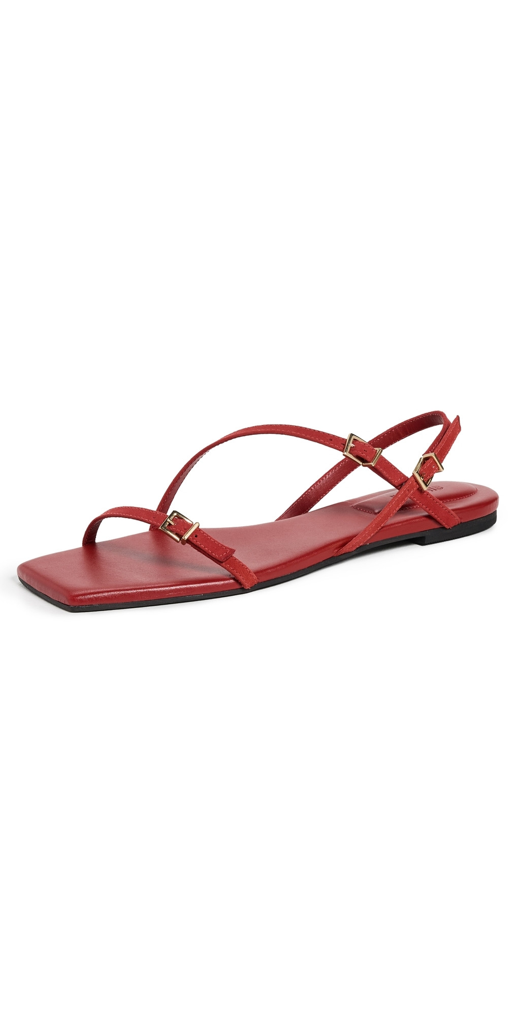 SIMKHAI Carey Suede Strappy Flat Sandals Crimson 39 | Shopbop
