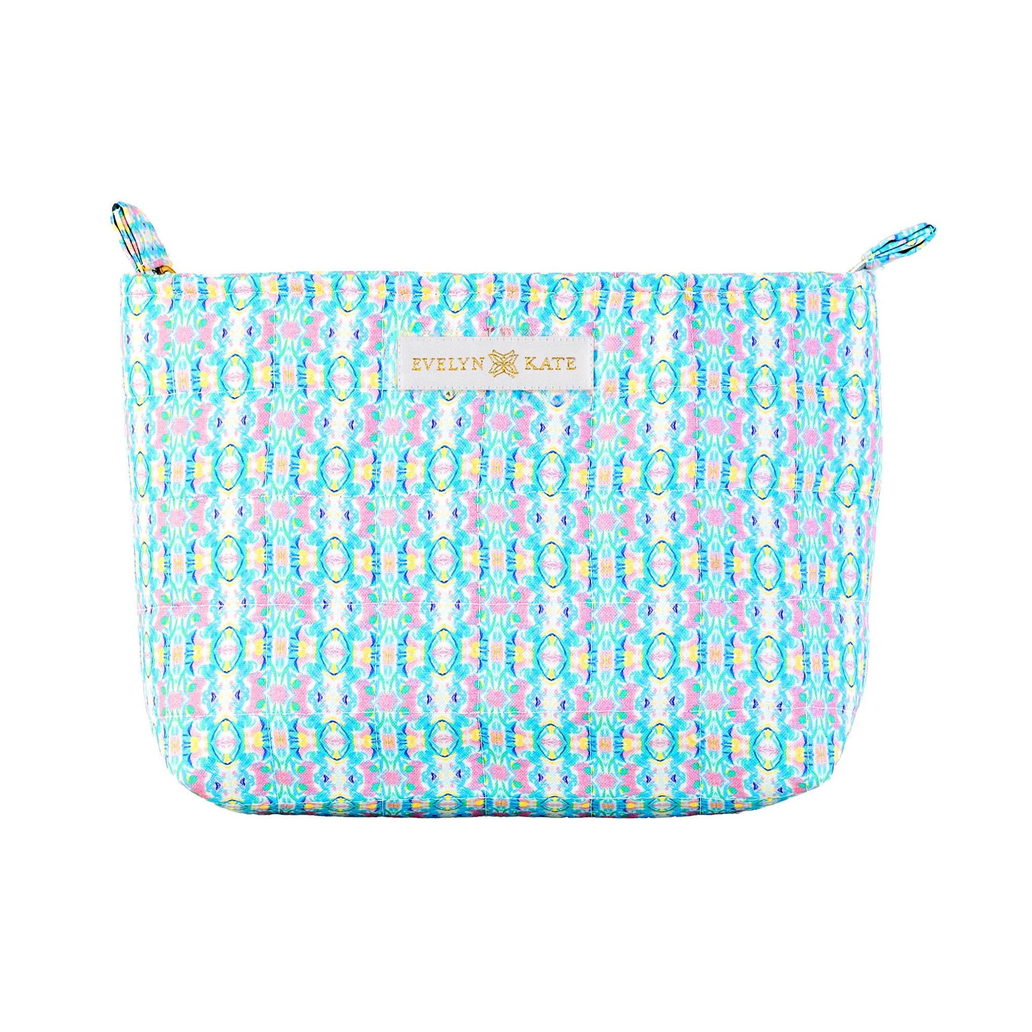 Abaco Quilted Zipper Pouch | EVELYN & KATE (US)