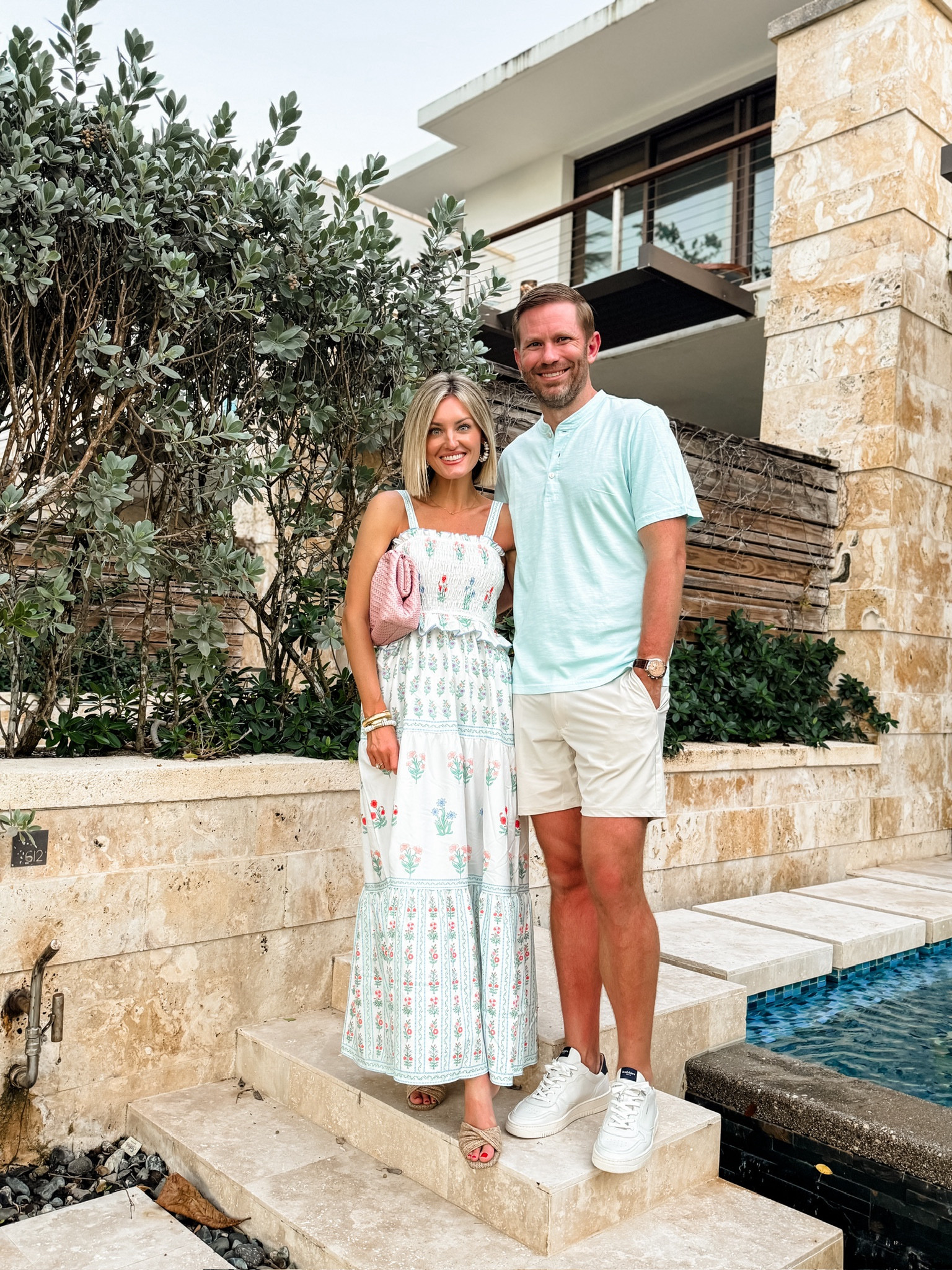 What Chris and I wore to dinner on vacation! 
Wearing a small  

Loverly Grey, resort wear 

#LTKTravel #LTKMostLoved #LTKFindsUnder50