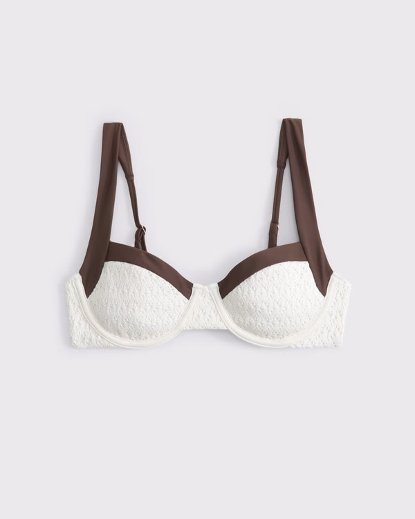 Women's Crochet-Style Wide Strap Underwire Bikini Top | Women's Swimwear | Abercrombie.com | Abercrombie & Fitch (US)