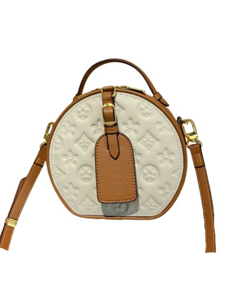 'Hatty' Flower Emboss Semi Circle Bag with Top Handle | Goodnight Macaroon