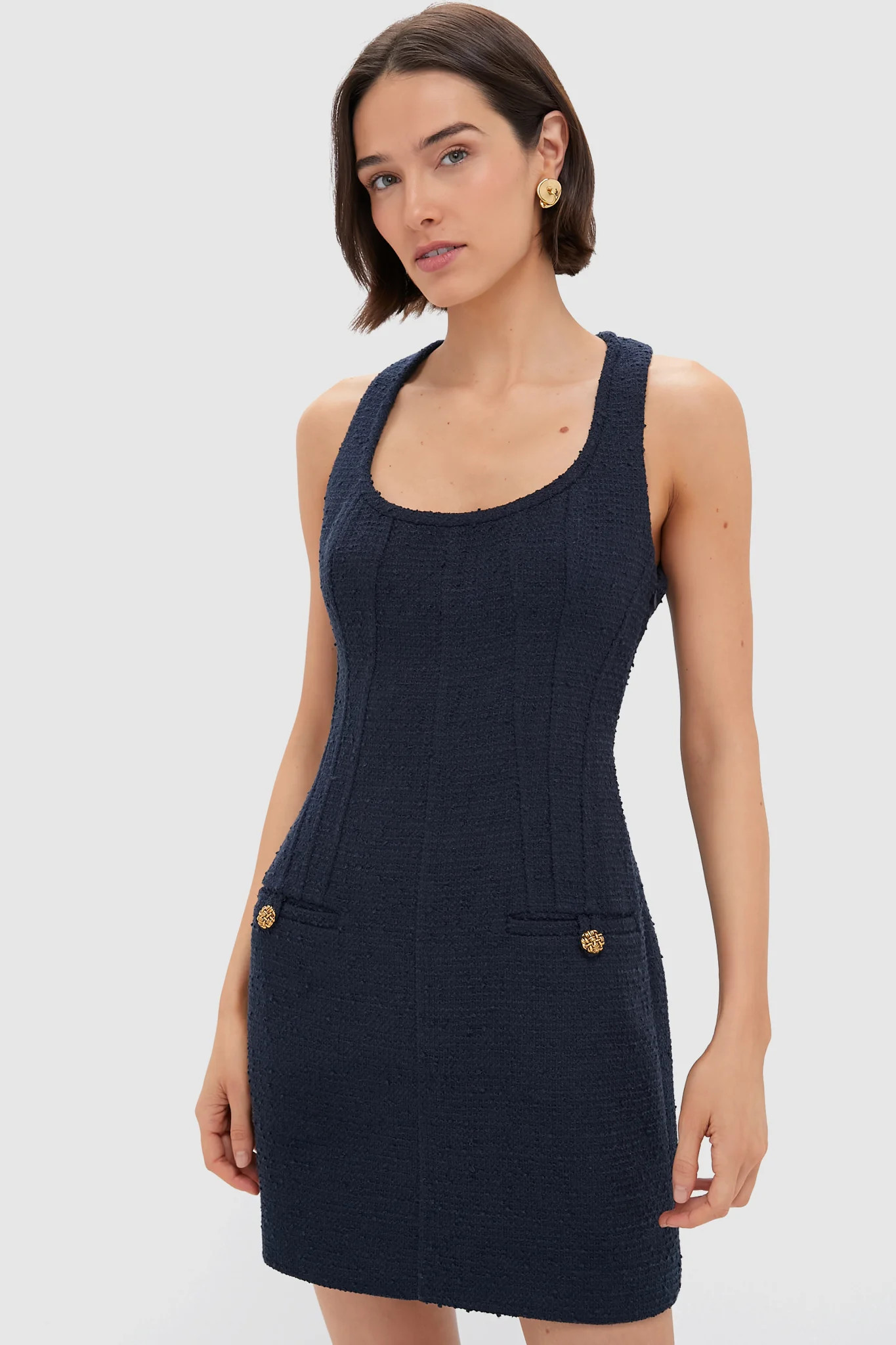 Navy Tweed Britton Dress | Tuckernuck (US)