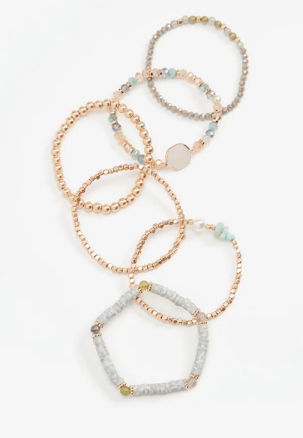 6 Piece Beaded Stretch Bracelet Set | Maurices