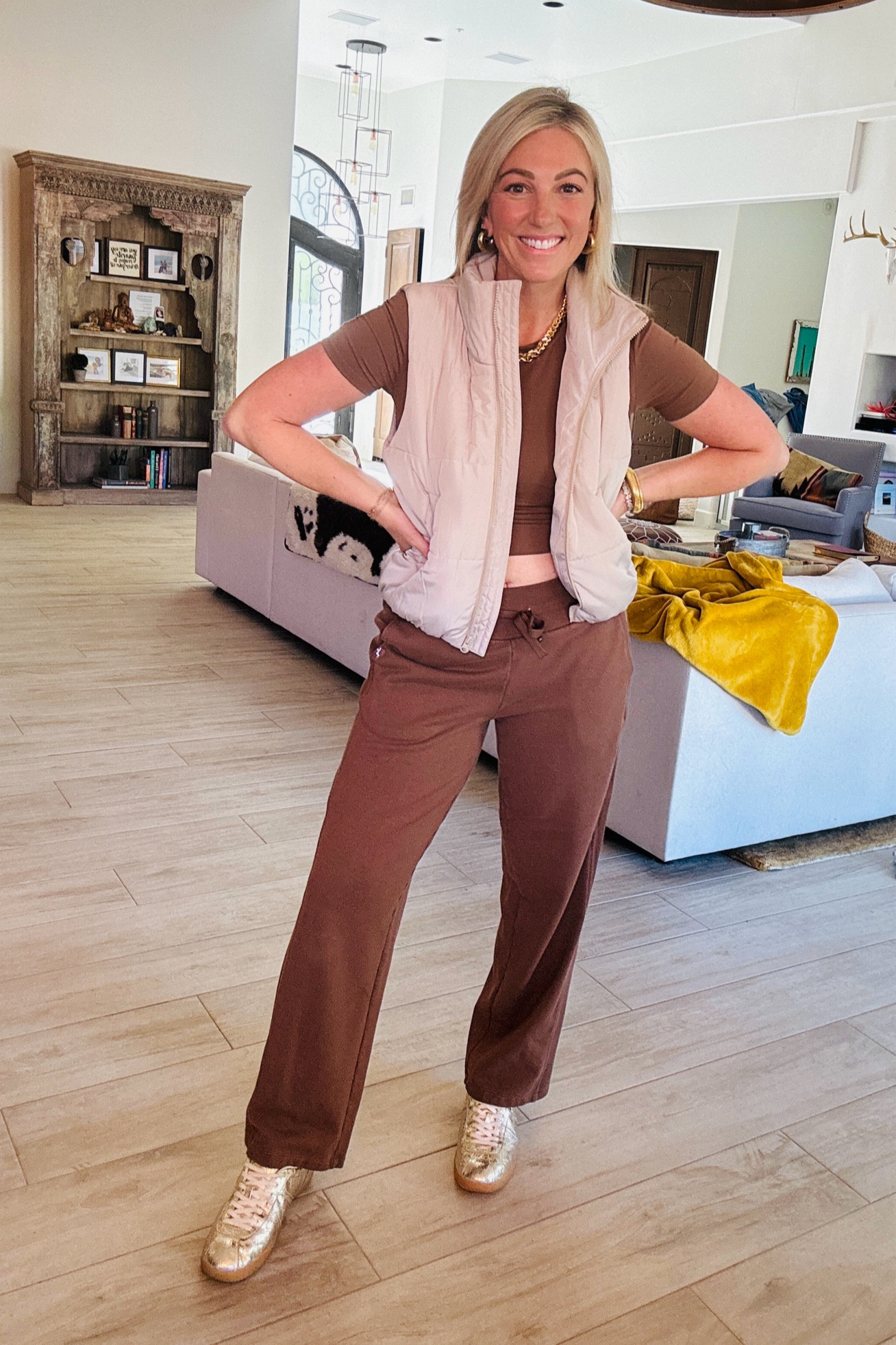 Elevated athleisure 🤎 Who is this for? Soft, Warm or Deep Autumn Palettes 🍂 Jewelry from Rad & Rae 

#LTKOver40 #LTKMidsize #LTKStyleTip