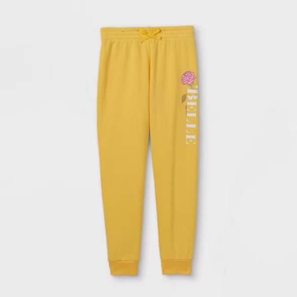 Girls' Disney Belle Jogger Pants - Yellow | Target