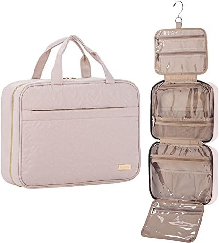 NISHEL Large Hanging Travel Toiletry Bag, Portable Makeup Organizer, Water Resistant Cosmetic Hol... | Amazon (US)