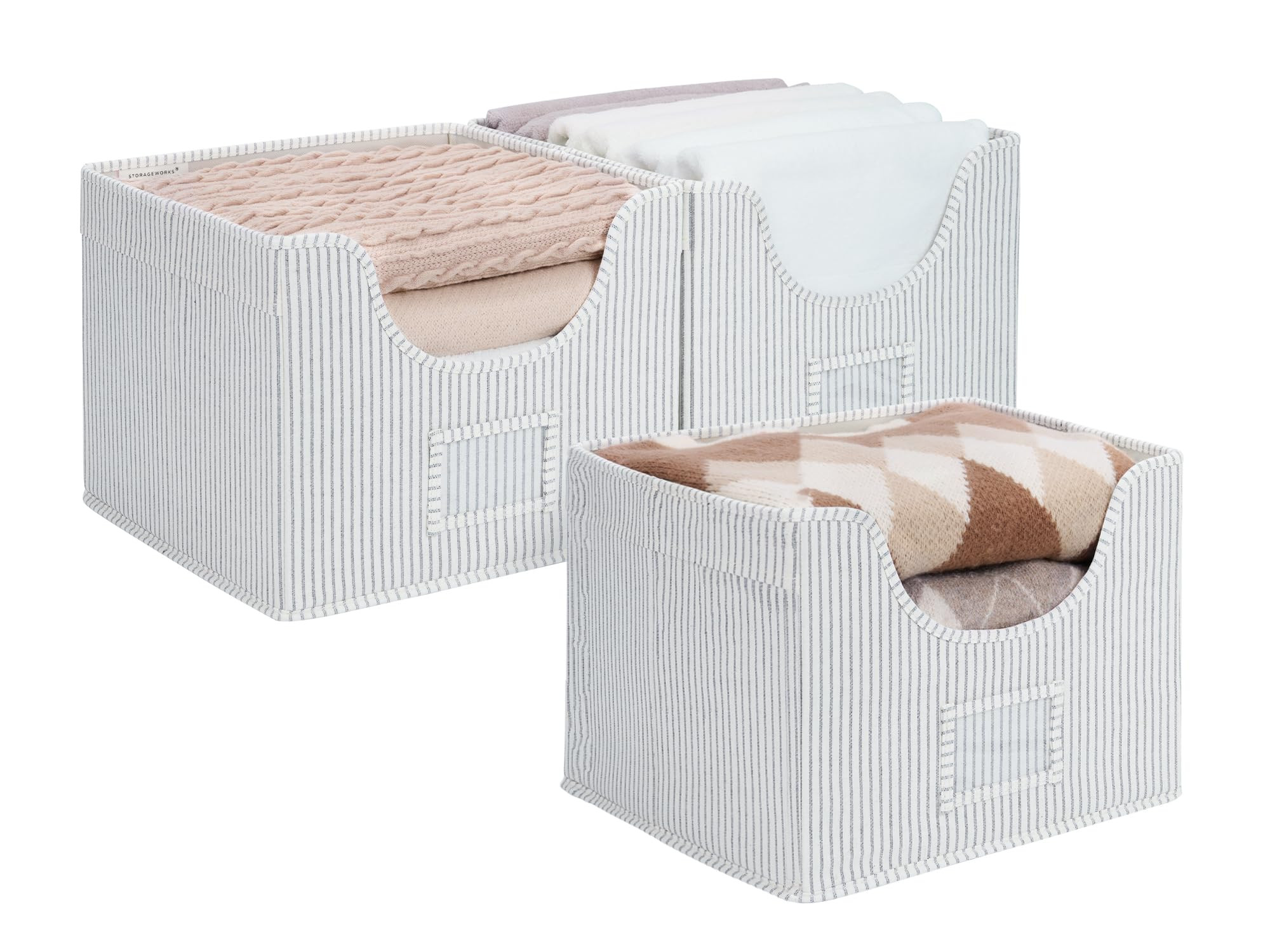 StorageWorks Closet Storage Bins, Closet Shelf Organizers, Fabric Storage Bins, Closet Organizer ... | Amazon (US)