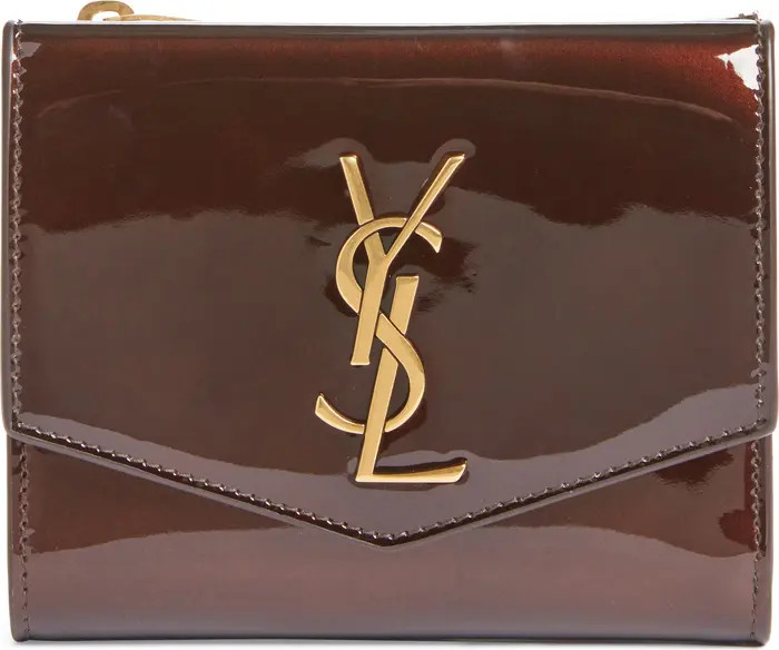 Saint Laurent Cassandre Uptown Patent Leather Trifold Wallet | Nordstrom | Nordstrom