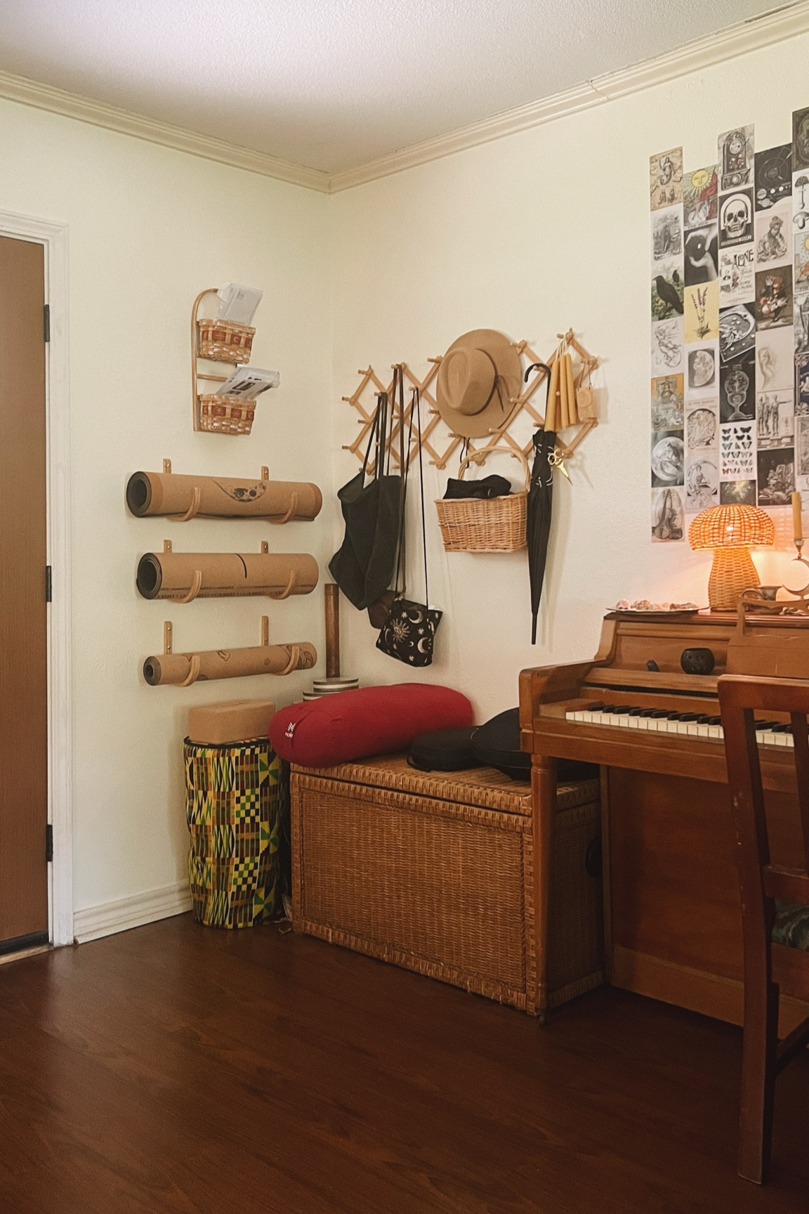 just set up this little corner of the living room to house all our yoga and sound healing instruments. it’s also our front entrance! yoga mats and blocks from scoria — the best yoga mat ever  the rack and baskets are thrifted

#LTKSeasonal #LTKHome #LTKFamily