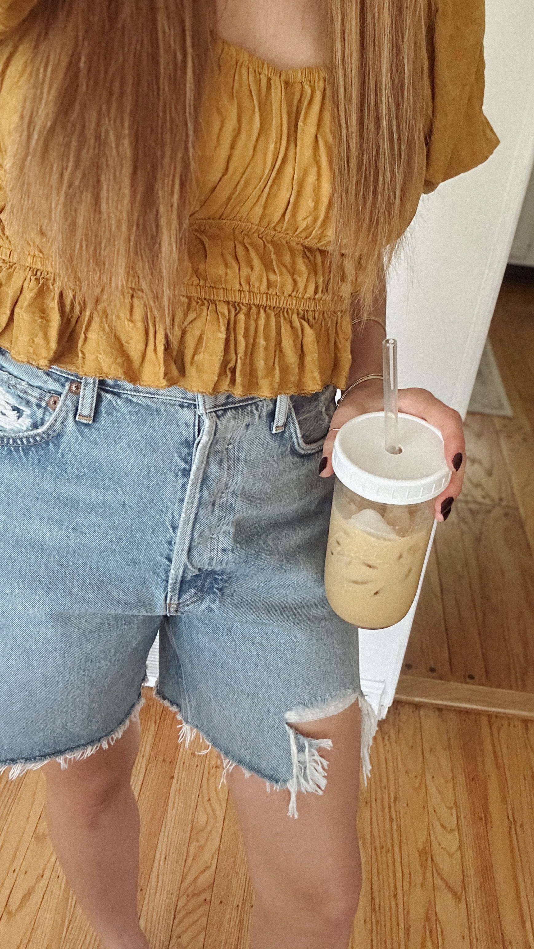 Breastfeeding friendly cute spring outfit.
Top: size small, no longer available but linked so maybe it can be found second.
Shorts: size 27 Stella from Agolde, this specific pair you can only get on Nuuly right now. But linked some others in the same fit.
Shoes: size 9, Espiritu brand slide on

#LTKSeasonal #LTKStyleTip #LTKShoeCrush