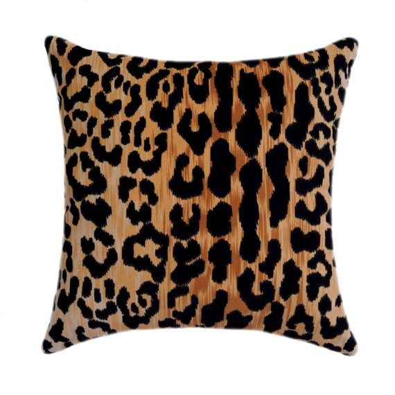 Leopard Velvet STUFFED Throw Pillow, Cheetah Pillow, Throw Pillow, Brown Gold Pillow, Leopard Vel... | Etsy (US)