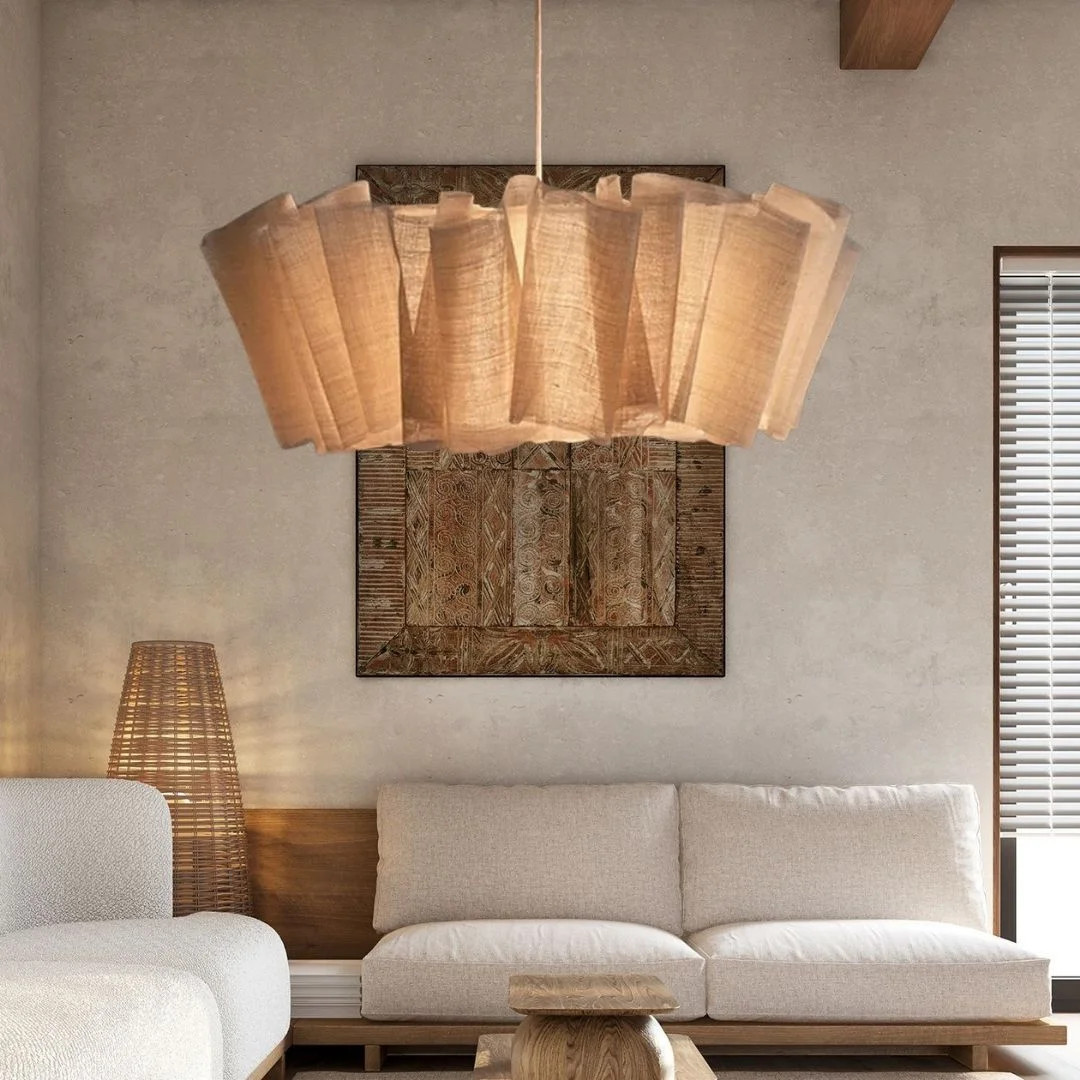 LittleGlovo Japanese Retro Artistic Fabric Chandelier Wabi-sabi Home decor Pendant Light - Walmar... | Walmart (US)