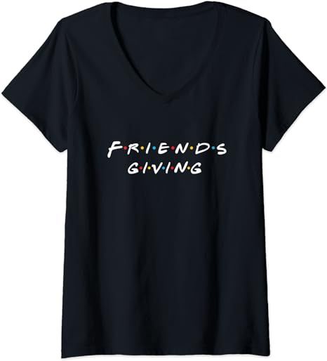 Womens Friendsgiving Novelty Friend Thanksgiving V-Neck T-Shirt | Amazon (US)