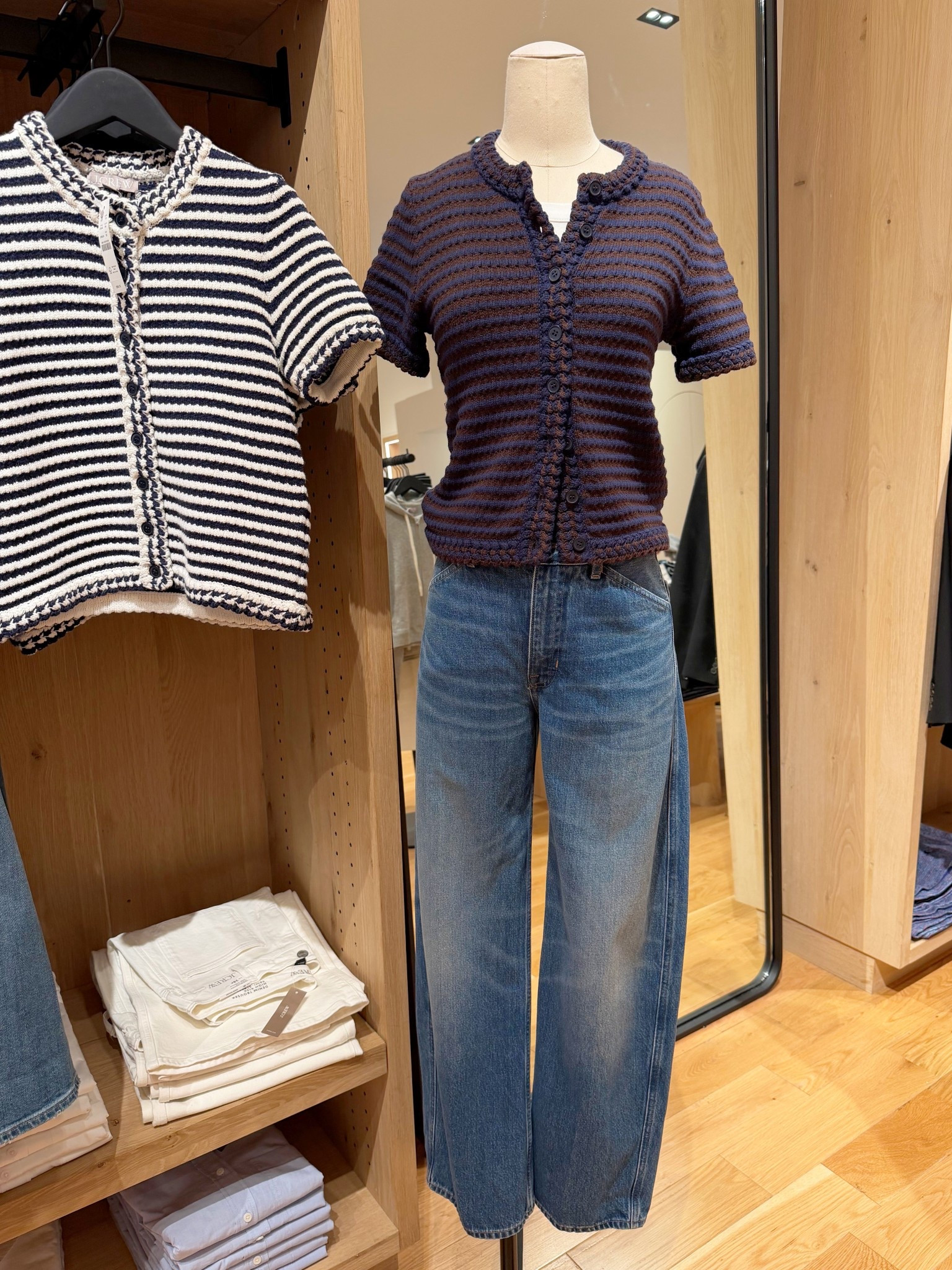 J. Crew Sale! 40% off this cute striped short sleeve crochet cardigan sweater! Great for workwear and business casual outfits and world also be cute with jeans or shorts. Available in several other colors too. 

#LTKSaleAlert #LTKOver40 #LTKWorkwear