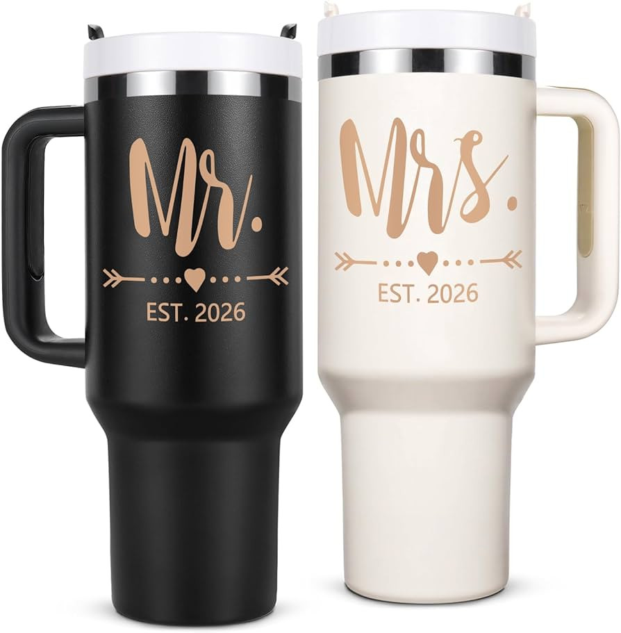Qtencas Wedding Gifts for Couples 2026, Mr and Mrs Gifts 2026 Tumblers Set, Engagement Anniversar... | Amazon (US)