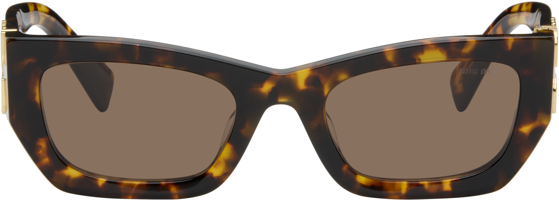 Miu Miu Eyewear Brown Miu Glimpse Sunglasses | SSENSE