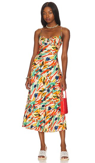 Mariela Dress in Orange & Green Multi | Revolve Clothing (Global)