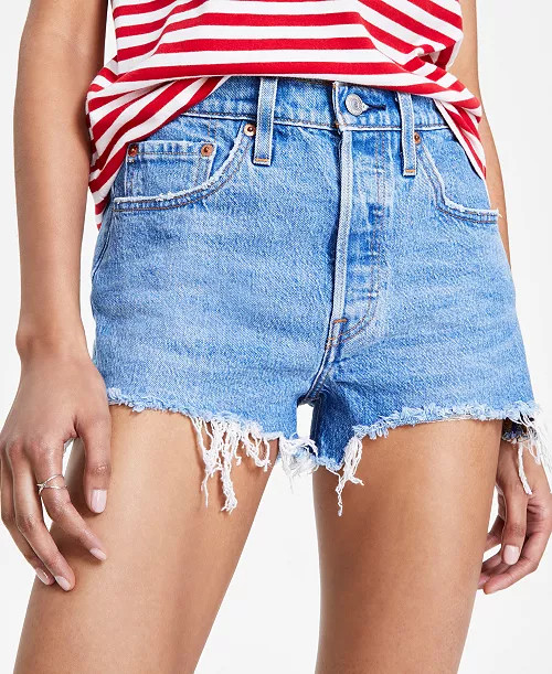 501® Original Fit High Rise Women's Shorts - Macy's | Macy's