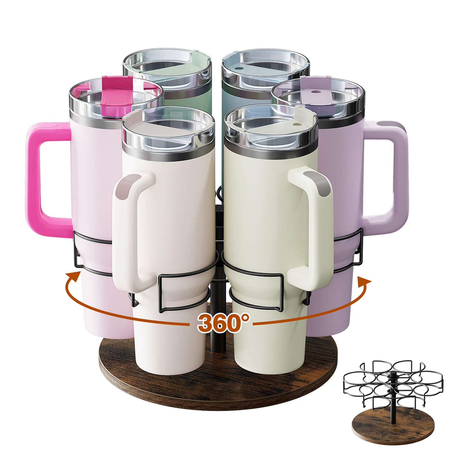 Water Bottle Organizer for Stanley 40 oz, Rotating Stanley Cup Organizer Holder, Patented Product... | Amazon (US)