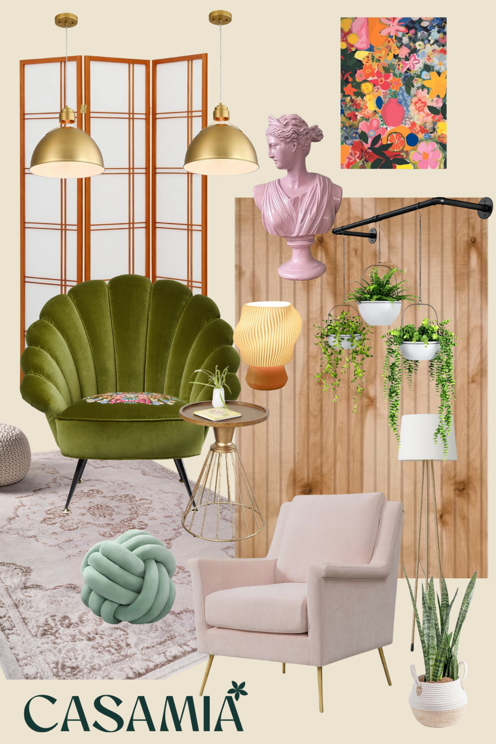 Eclectic Glam Lounge with Bold Color and Botanical Charm 

 #LTKU #LTKHome #LTKStyleTip