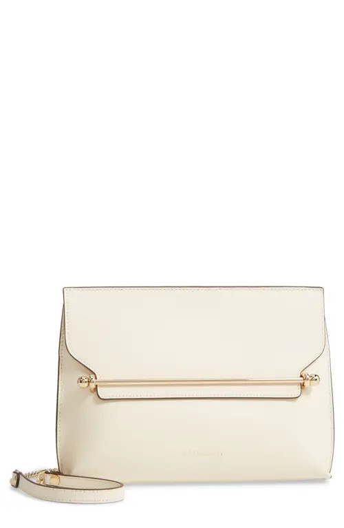 Strathberry East/West Stylist Calfskin Leather Clutch in Vanilla at Nordstrom | Nordstrom