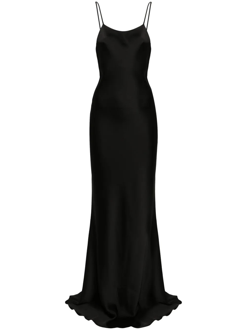 THE ANDAMANE round-neck Satin Maxi Dress - Farfetch | Farfetch Global